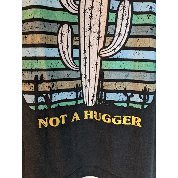 Love Peace & Lazy Days Not A Hugger Large T-Shirt - Picture 2 of 11